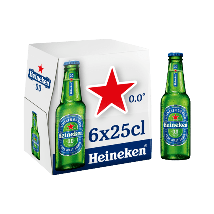 Heineken 0.0 bière blonde sans alcool 6x25cl 0.0°