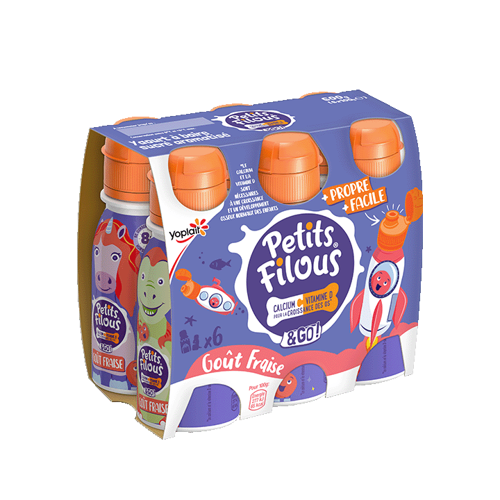 Yaourt à boire 6x100g Parfum Fraise