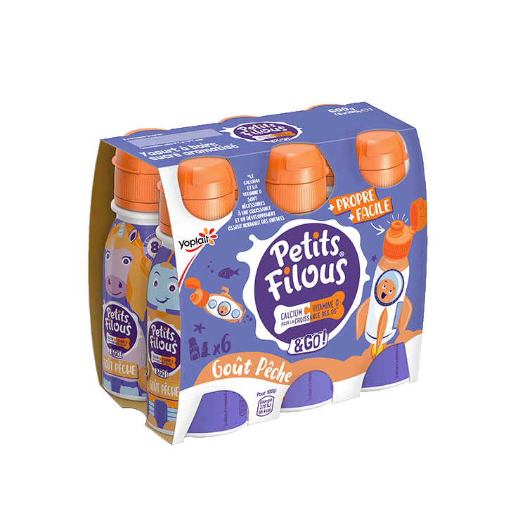 Yaourt à boire 6x100g Parfum Pêche