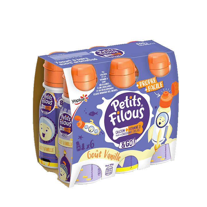 Yaourt à boire 6x100g Parfum Vanille