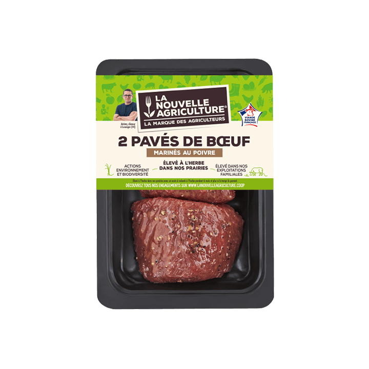 Pavés*** de bœuf marinés au poivre (2x125g)
