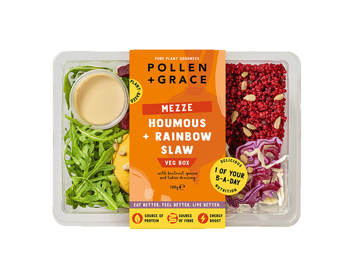 Mezze Houmous + Rainbow Slaw Veg Box 300g