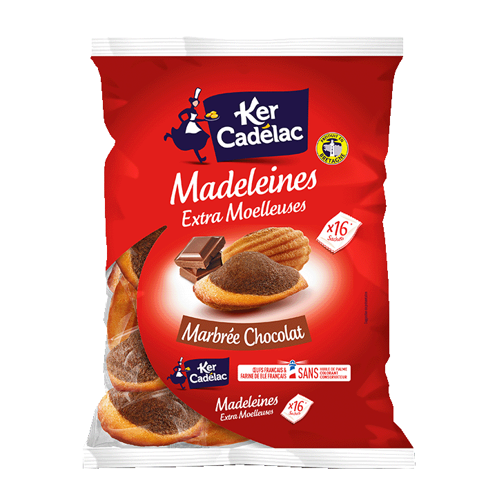 Madeleines Extra Moelleuses Marbrée Chocolat
