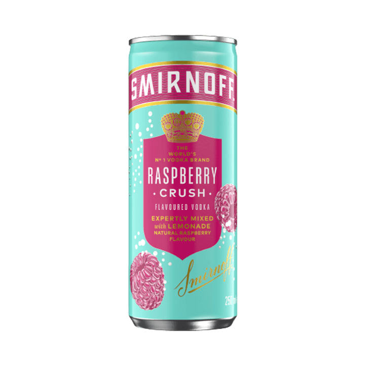 Raspberry Crush Flavoured Vodka & Lemonade 250ml