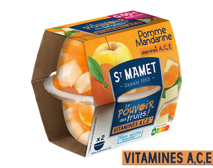 Pomme, Mandarine, Vitamines A,C,E 113g x2