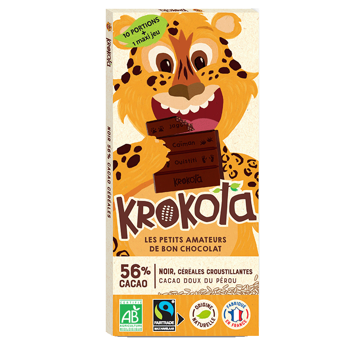 Chocolat noir 56% céréales croustillantes - bio