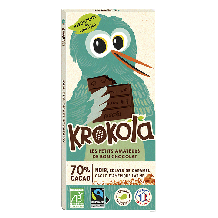 Chocolat noir 70% éclats de caramel - bio