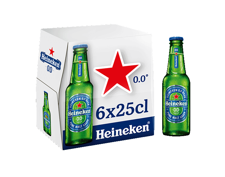 Heineken 0.0 bière blonde sans alcool 6x25cl 0.0°