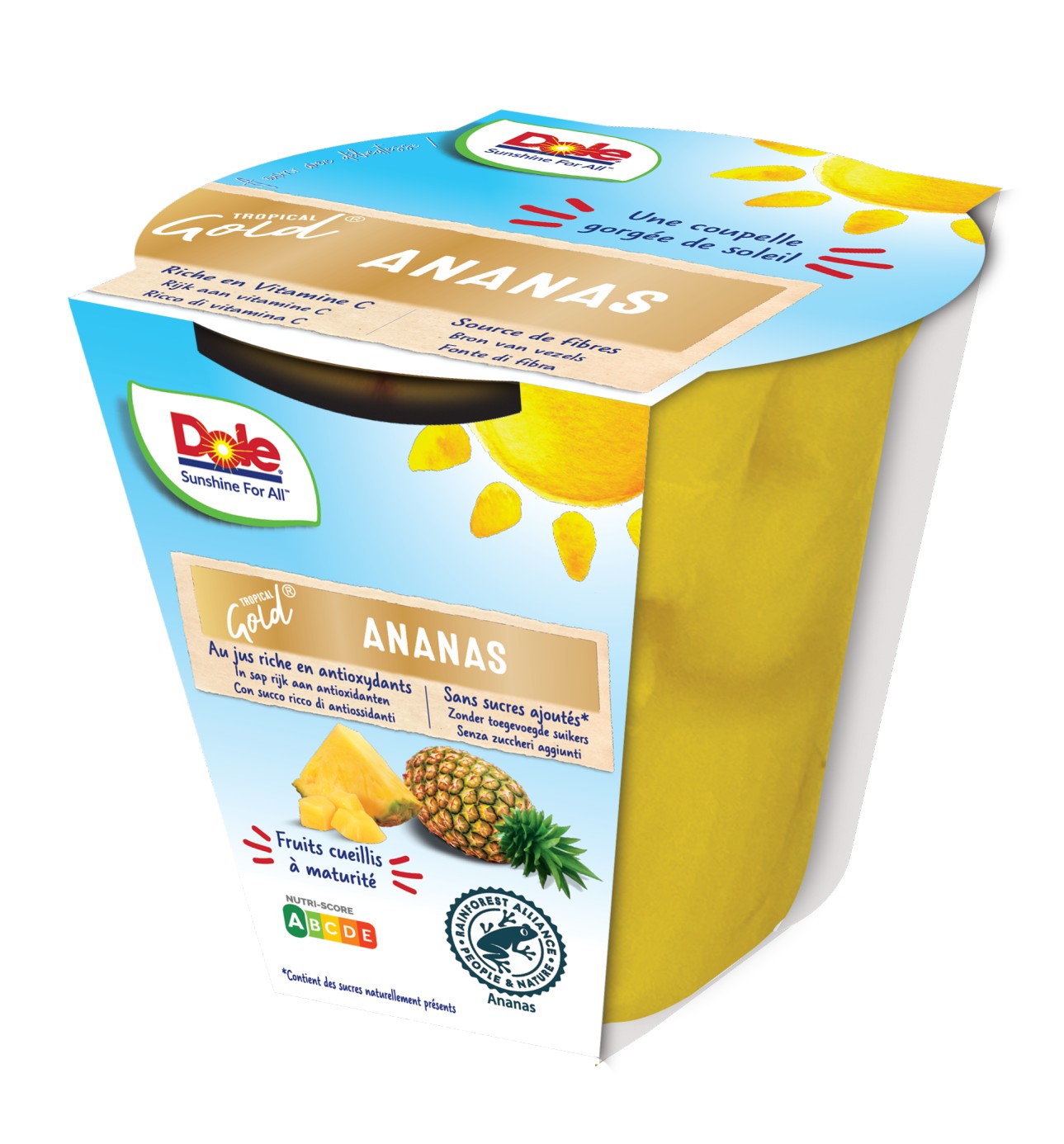 Dole Tropical Gold ananas Fruit op sap 198gr