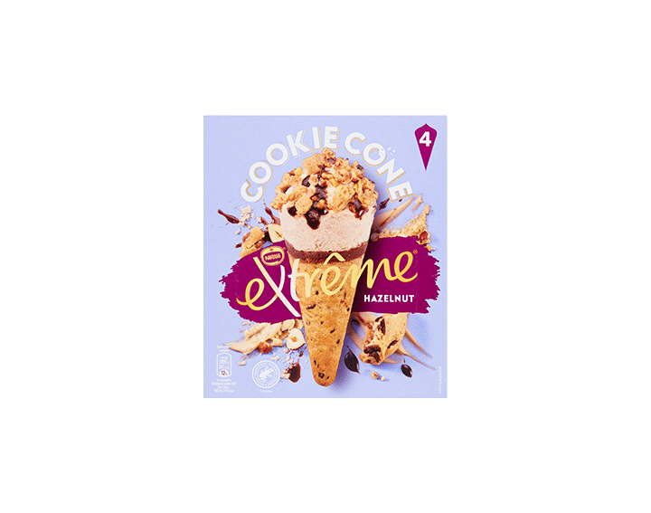 Extrême Hazelnut Cookie Cone 4x110ml