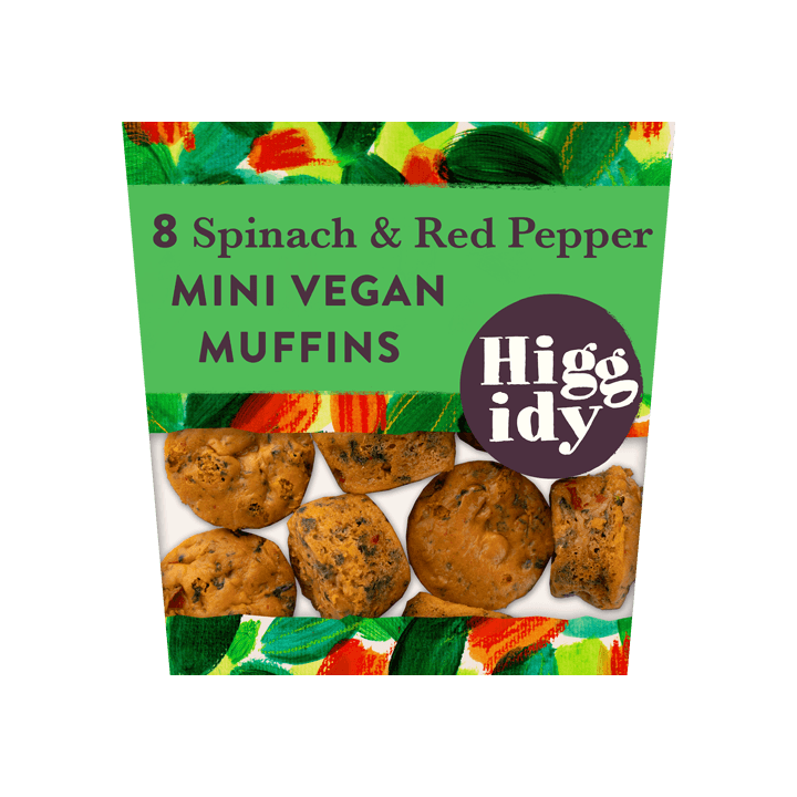 Spinach & Red Pepper Mini Vegan Muffins