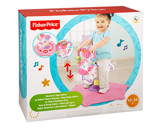 Zèbre Tourni-Rebond rose