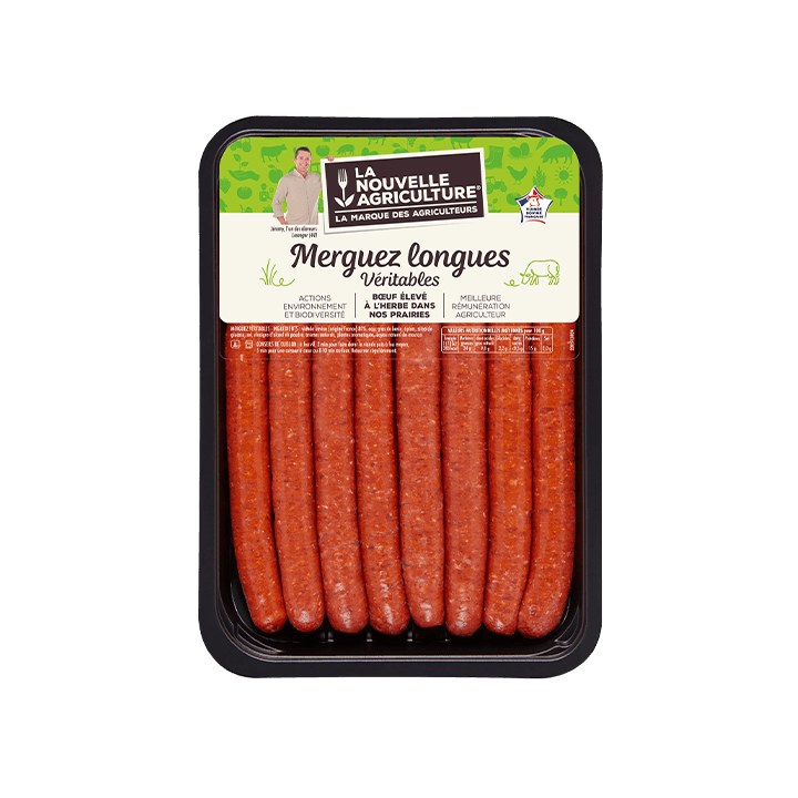 Merguez véritables de bœuf longues x8 (640g)