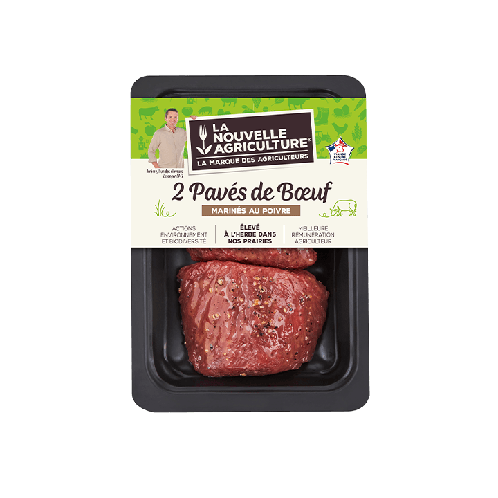 Pavés*** de bœuf marinés au poivre (2x125g)