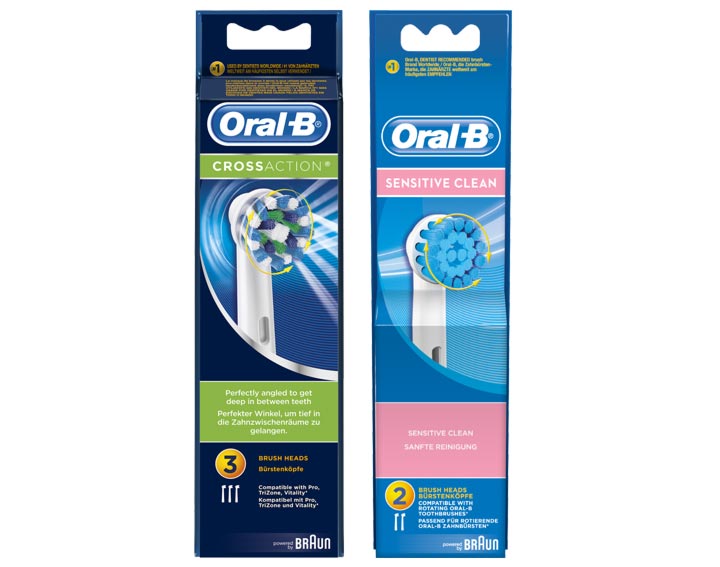 Brossettes CROSSACTION et SENSITIVE CLEAN