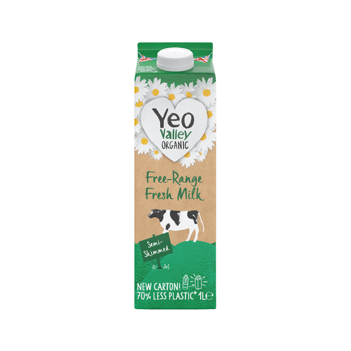 Semi skimmed fresh organic milk 1ltr