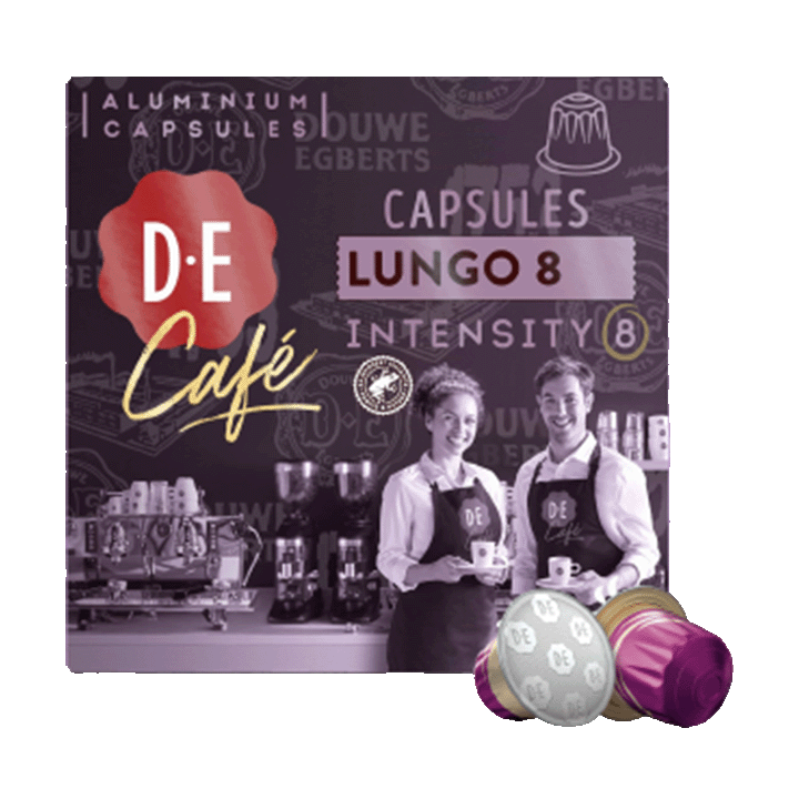 D.E Café Lungo capsules intensiteit 8