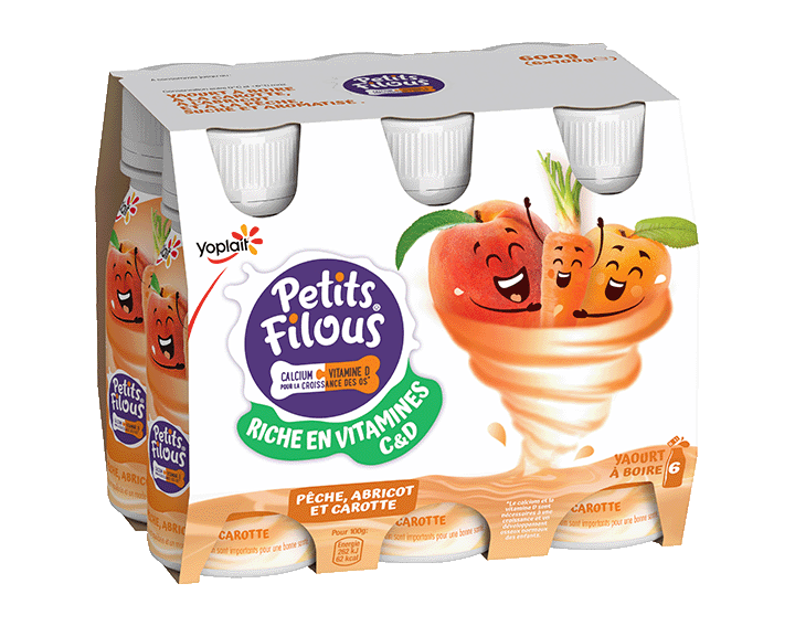 Petits Filous Riche en Vitamines Pêche Abricot et Carotte
