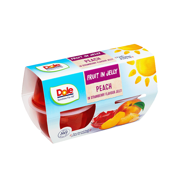 Peaches in Strawberry Jelly 4x123g