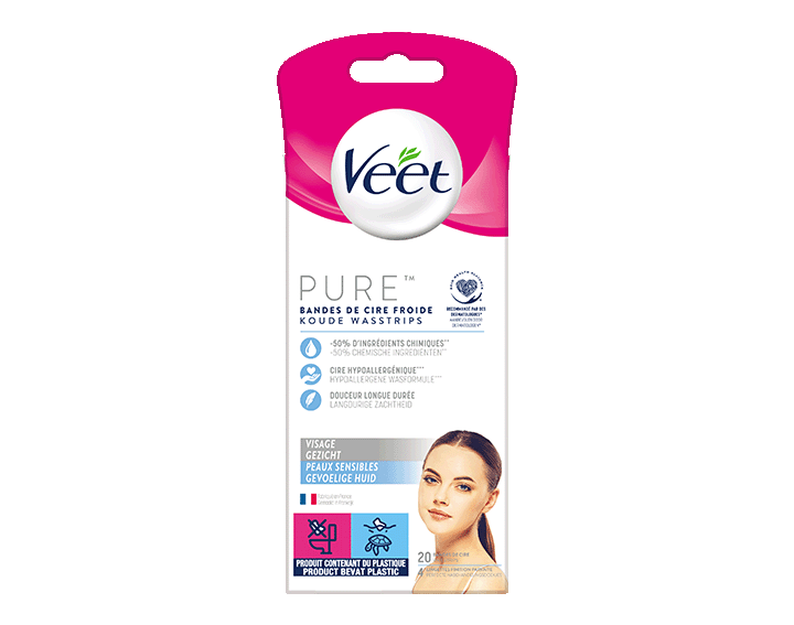 Bandes de Cire Froide Pure Visage x20