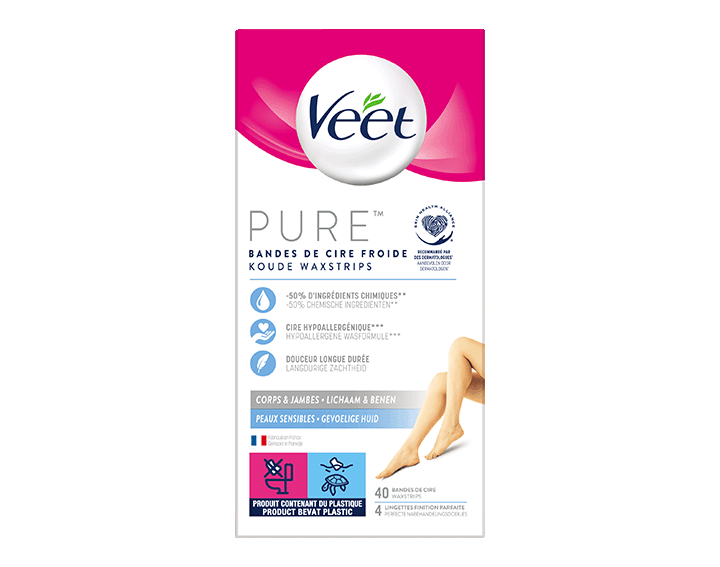 Bandes de Cire Froide Pure Jambes x40