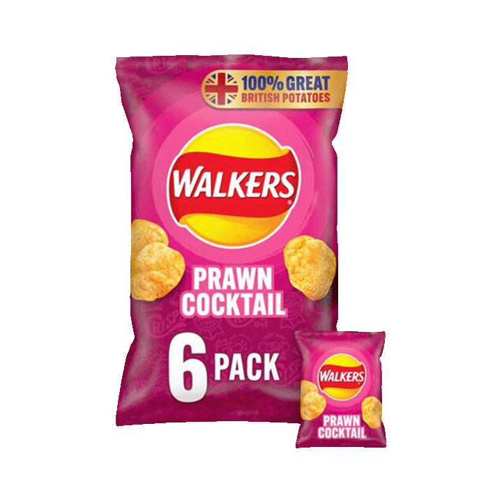 Walkers Prawn Cocktail Crisps 6X25g