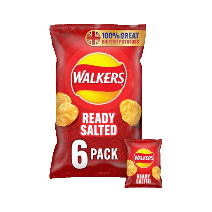 Walkers Ready Salted Crisps 6X25g