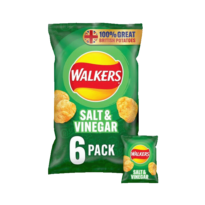 Walkers Salt & Vinegar Crisps 6X25g