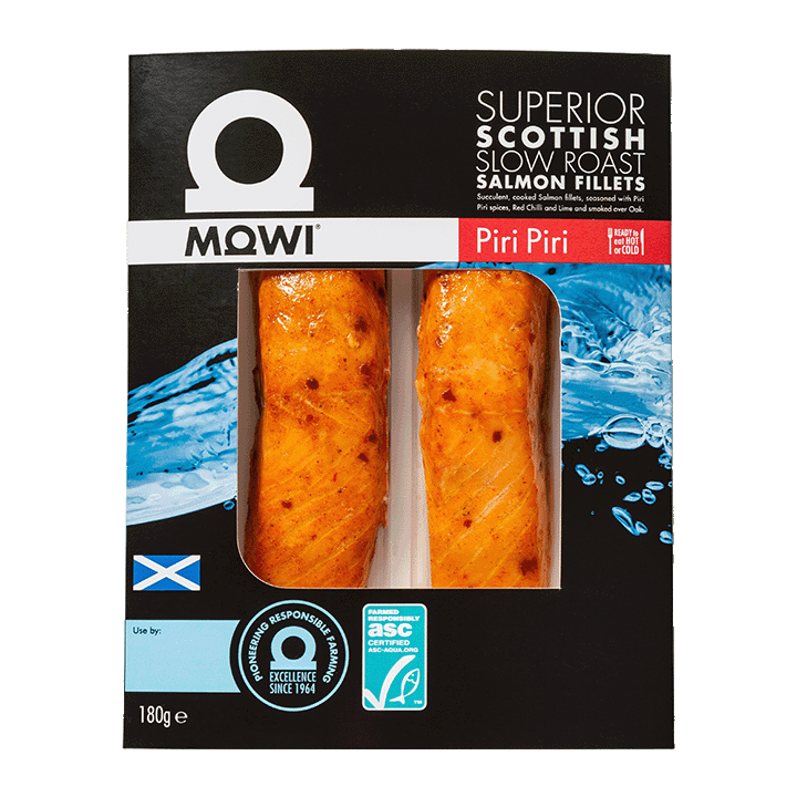 Piri Piri slow roast Scottish salmon fillets 180g