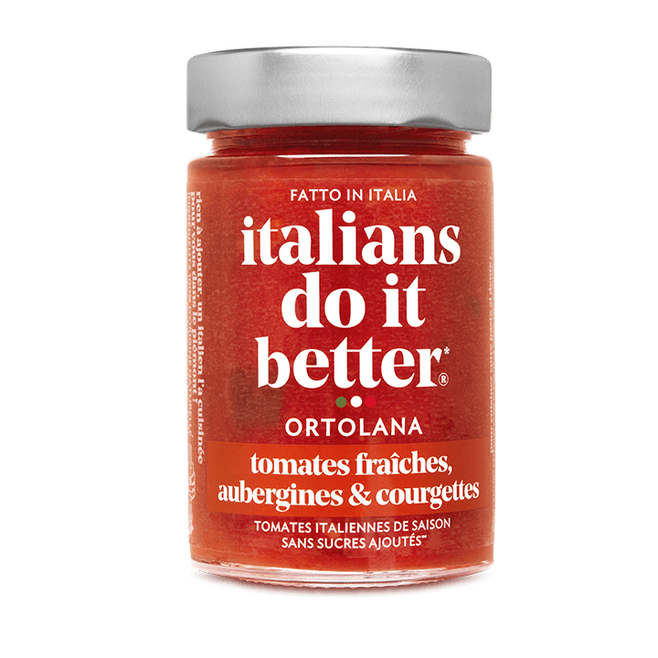 Ortolana - Tomates fraîches, aubergines & courgettes 190g
