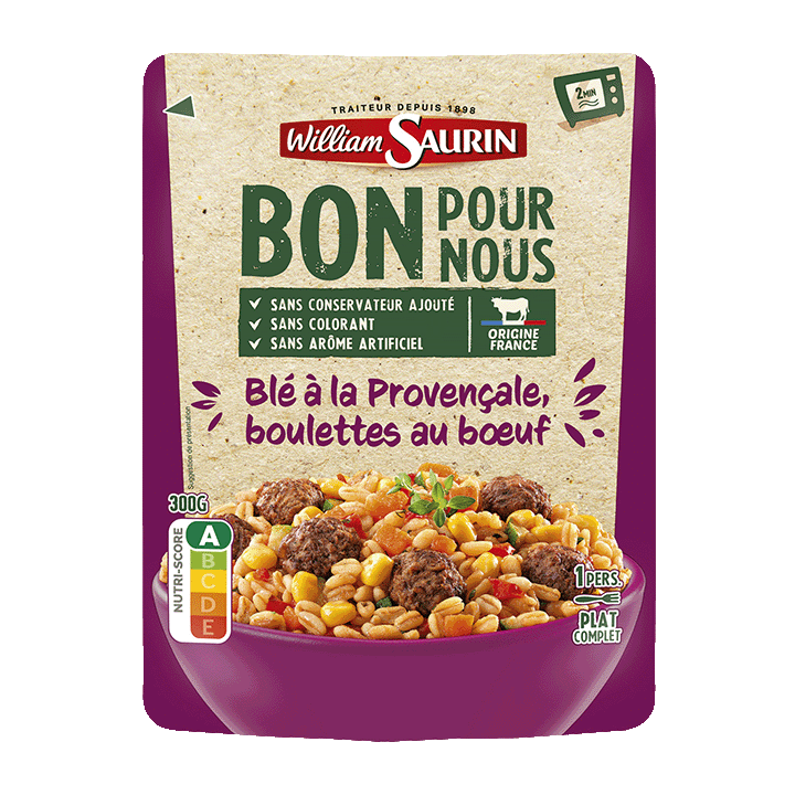 Blé à la provencale, boulettes au bœuf - 300g
