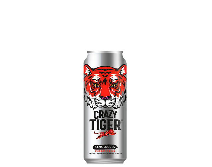 Crazy Tiger sans sucres - Canette 50cl