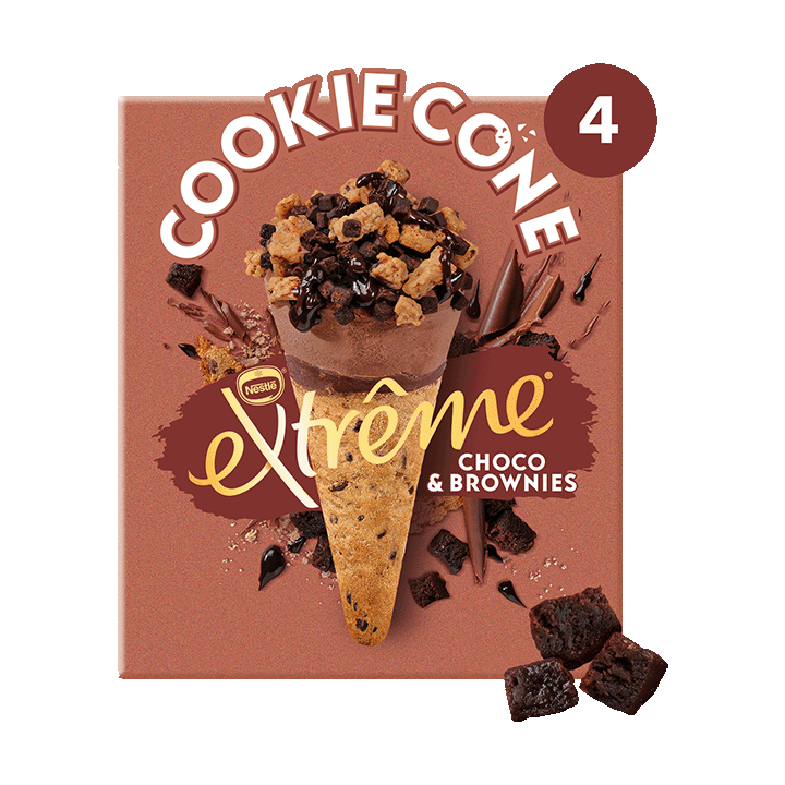 COOKIE CONE Choco Brownies x4