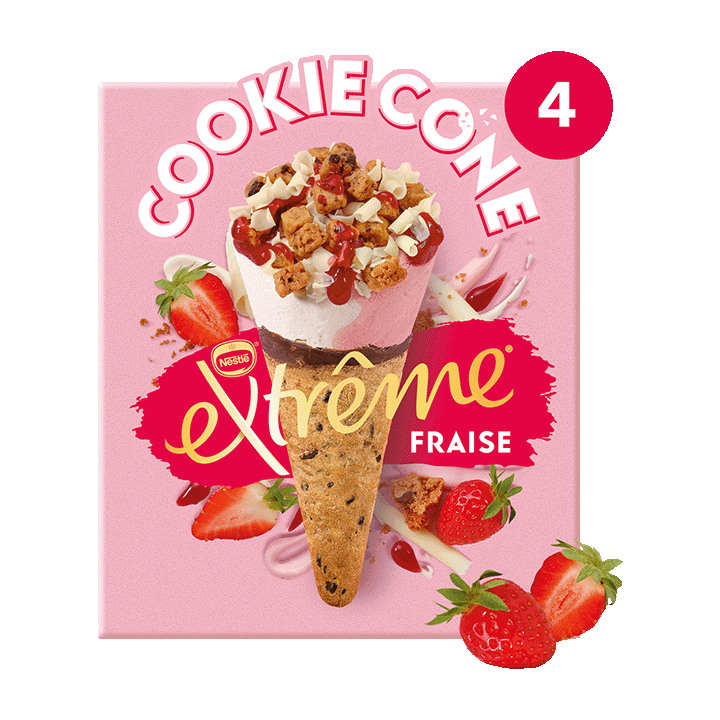 COOKIE CONE Fraise x4
