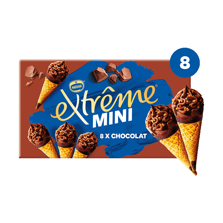 Mini Cônes Extrême Chocolat X8