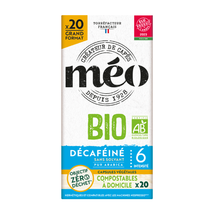 Méo Décaféiné Bio Capsules Home Compost x20