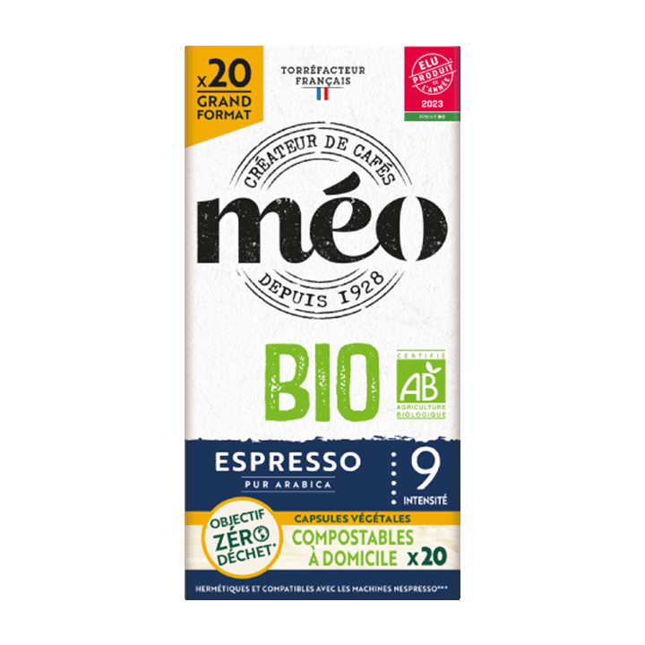 Méo Espresso Bio Capsules Home Compost x20