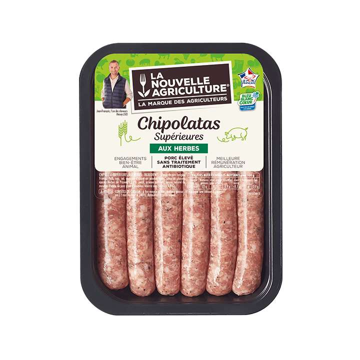 Chipolatas supérieures aux herbes x6 (330g)