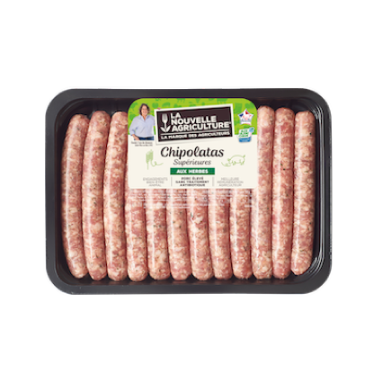 Chipolatas supérieures aux herbes x12 (660g)