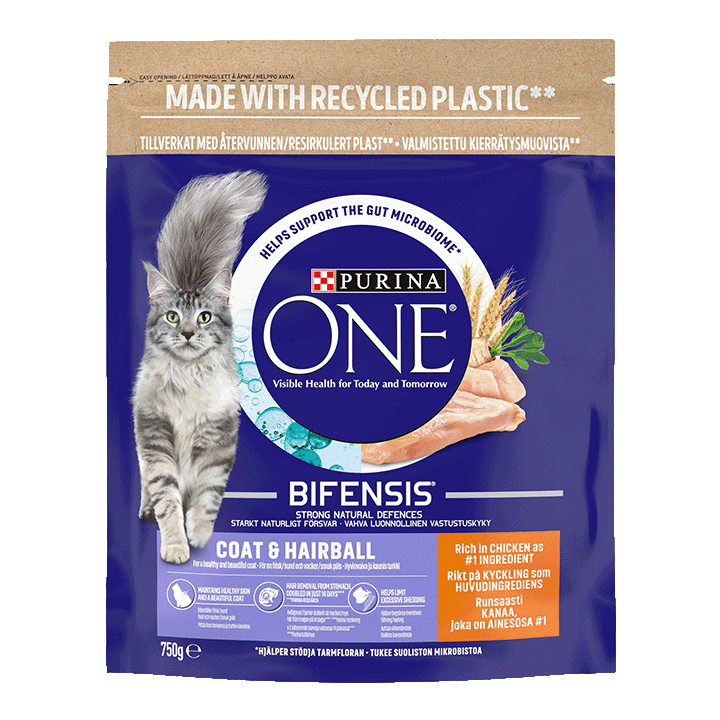 Adult Cat Coat & Hairball, Rich in Chicken 750g