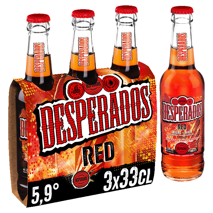 Desperados Red bière aromatisée tequila cachaça guarana 3x33cl 5;9°