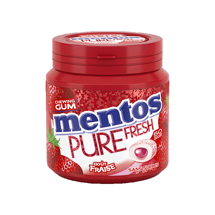 Mentos Pure Fresh goût Fraise, 50 dragées
