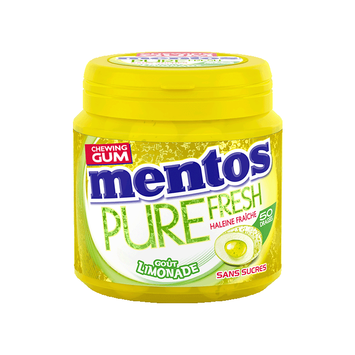 Mentos Pure Fresh goût Limonade, 50 dragées