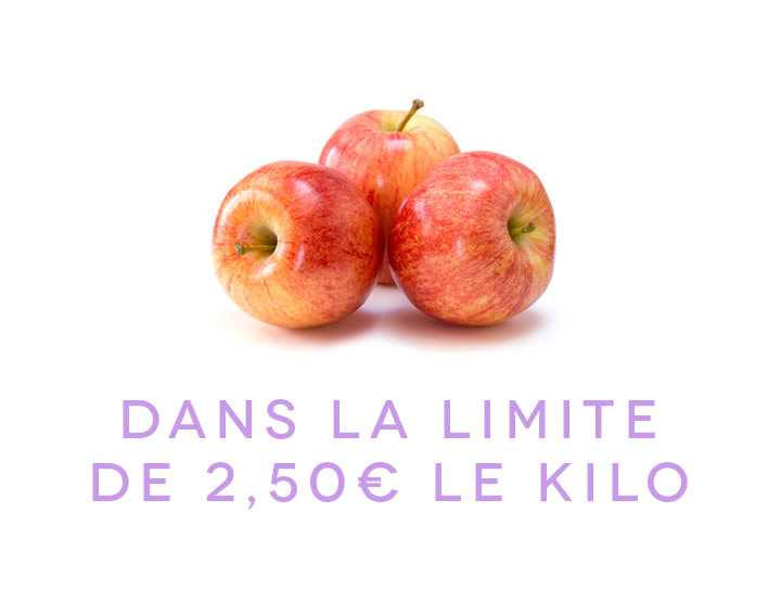 Dans la limite de 2,50€ le kilo
