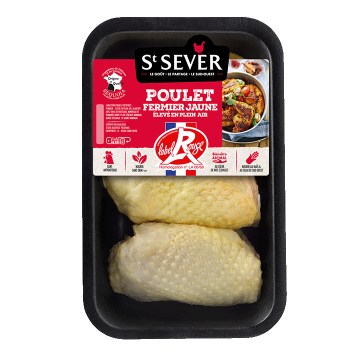 Hauts de cuisses de poulet fermier Label Rouge x3