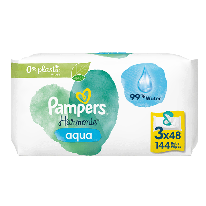Lingettes Pampers Harmonie Aqua 0% 3X48