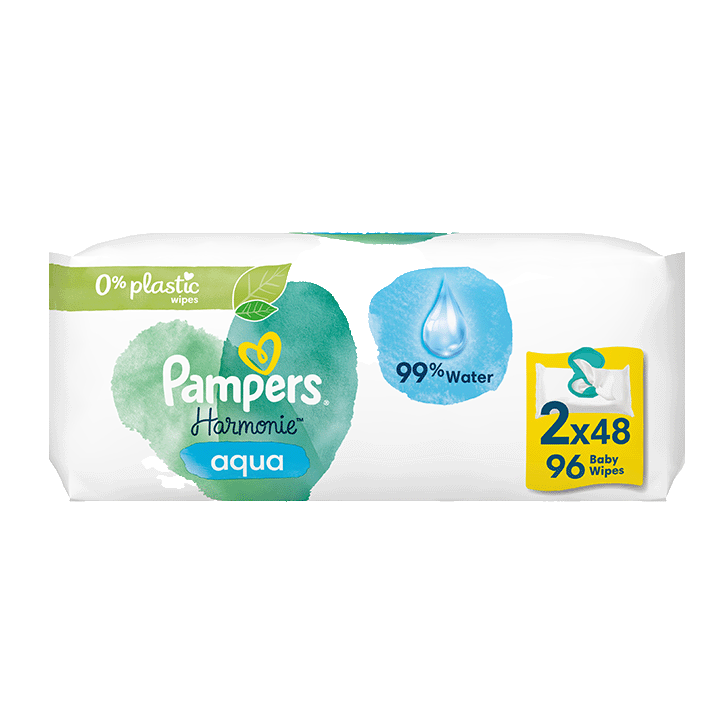 Lingettes Pampers Harmonie Aqua 0% 2X48