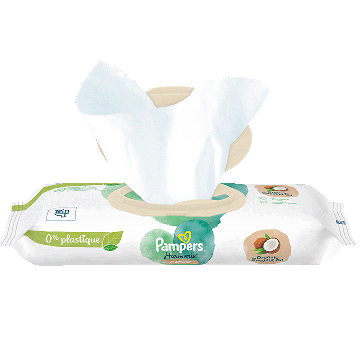 Lingettes Pampers Harmonie Coco 0% 1X44