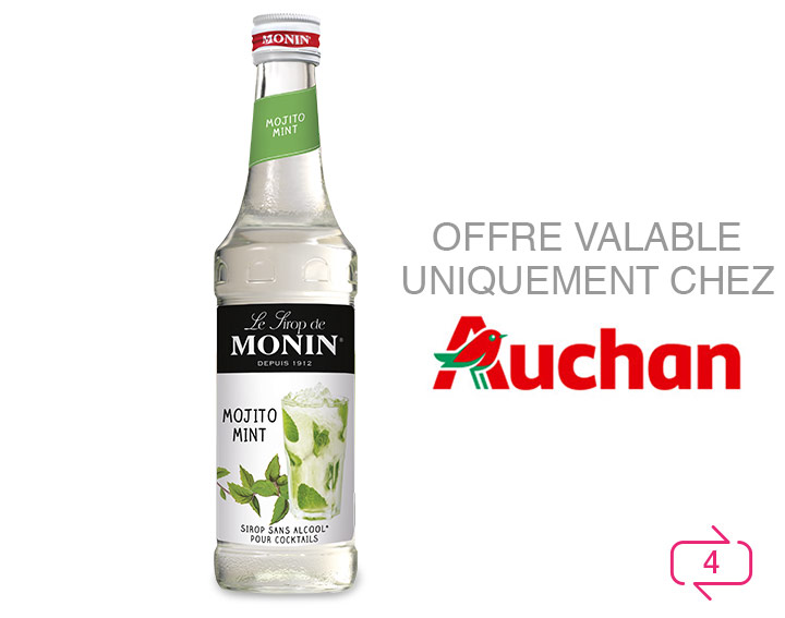 Offre valable sur 1 bouteille de sirop de Monin