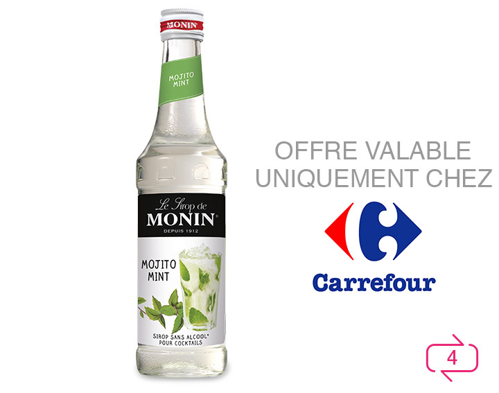 Offre valable sur 1 bouteille de sirop de Monin